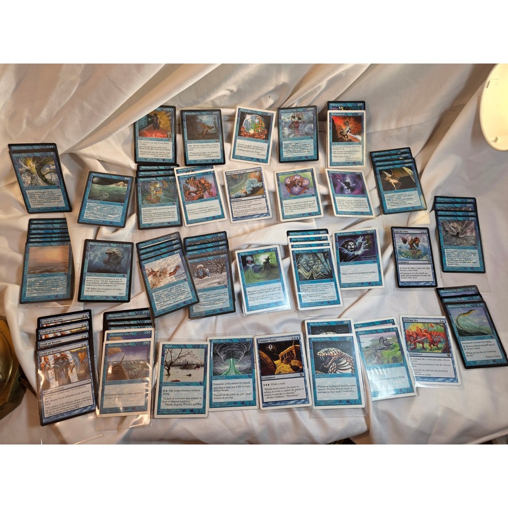 MTG Magic The Gathering Blue Enchantment Card Lot Ice Age Mirage 5th Ed 40+ Card